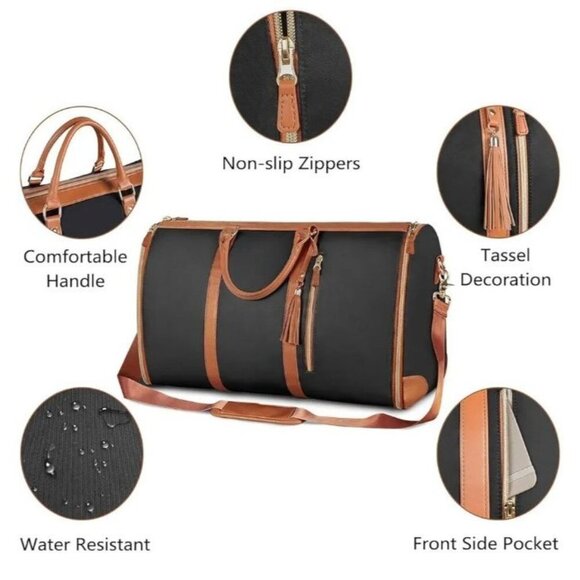 Luhxe Travel Bag Airline Approved Carry-On, Black, All-In-One Luxury Luggage Bag - Picture 3 of 14